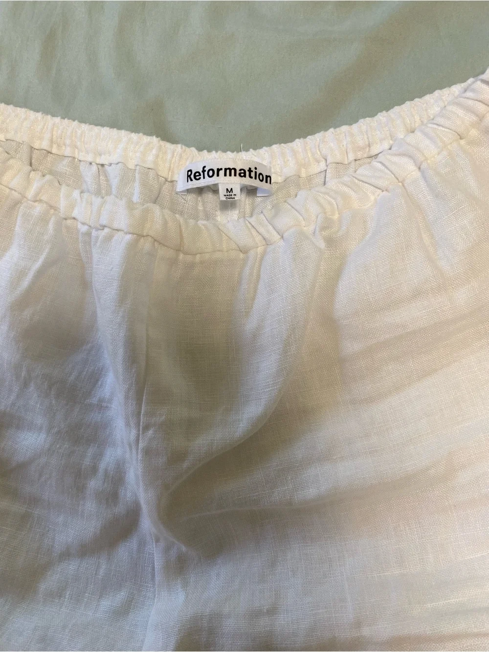 Reformation Remi Cropped Linen Pant Size Medium